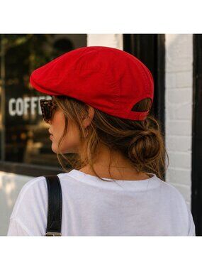 Otto Cap Red Newsboy Hat Snapback VTG Y2K Adjustable Unisex Retro Streetwear